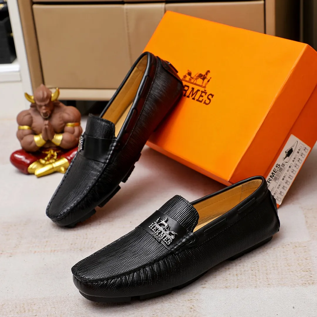 Men's shoes 💰360 🕷🕷【HERMES】The same style as Hermès counters🇨🇳Classic slip-on shoes 1:1 mold opening💯Original quality🍓Using imported first-layer cowhide🍅Pigskin lining🌶🌶Super high-end men's leather shoes🇨🇳Solid and stable Very special🍇 Color, optional! Code number 38-45……